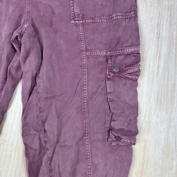 Anthropologie Mauve Cargo Pull On Urban Explorer Casual Jogger Pants Medium TALL - Picture 3 of 15